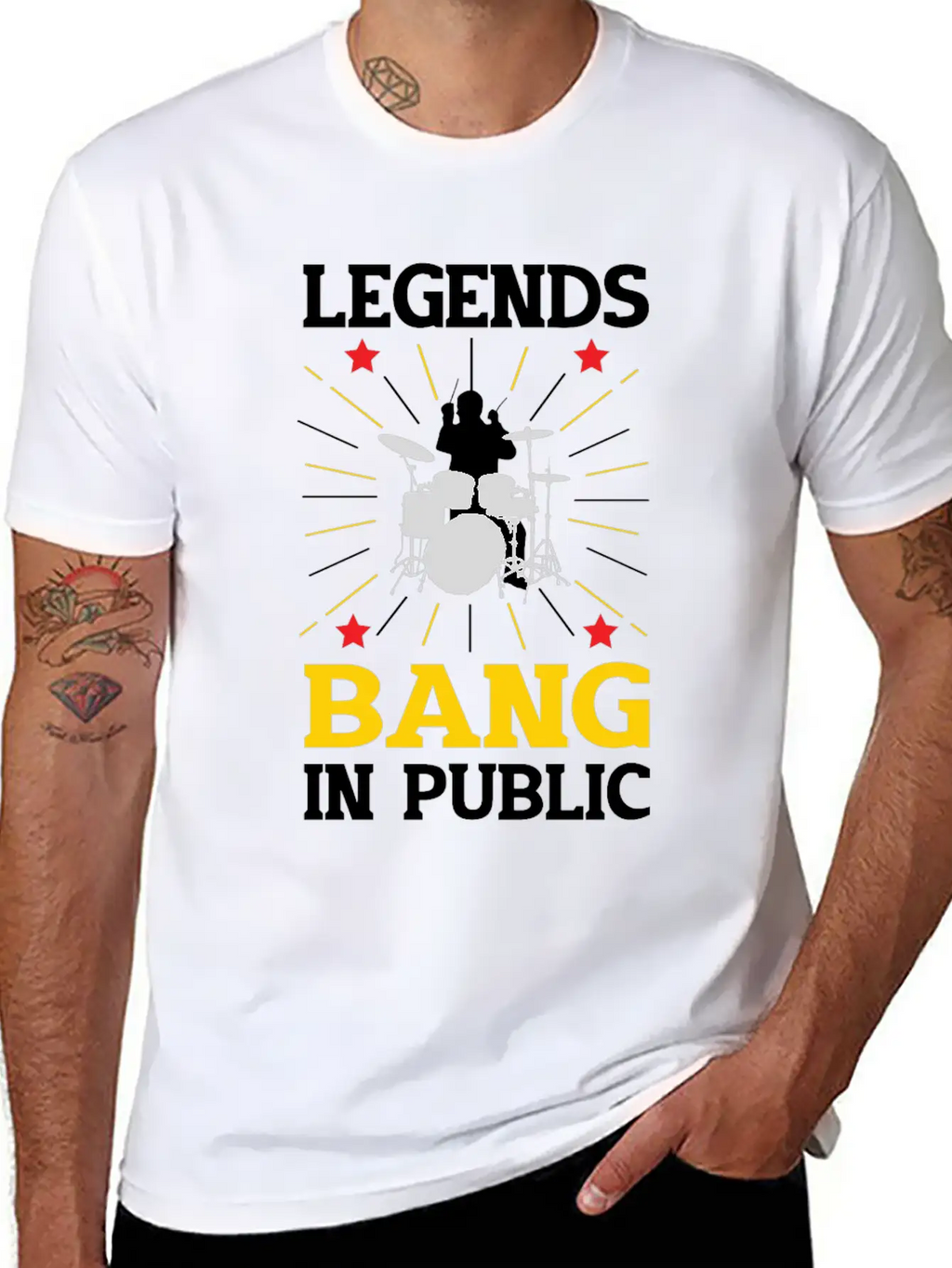 Drummer Drumming Drums Drumset Gift Drum Drumset Casual Graphic T-Shirt – Simple And Comfortable Daily Wear