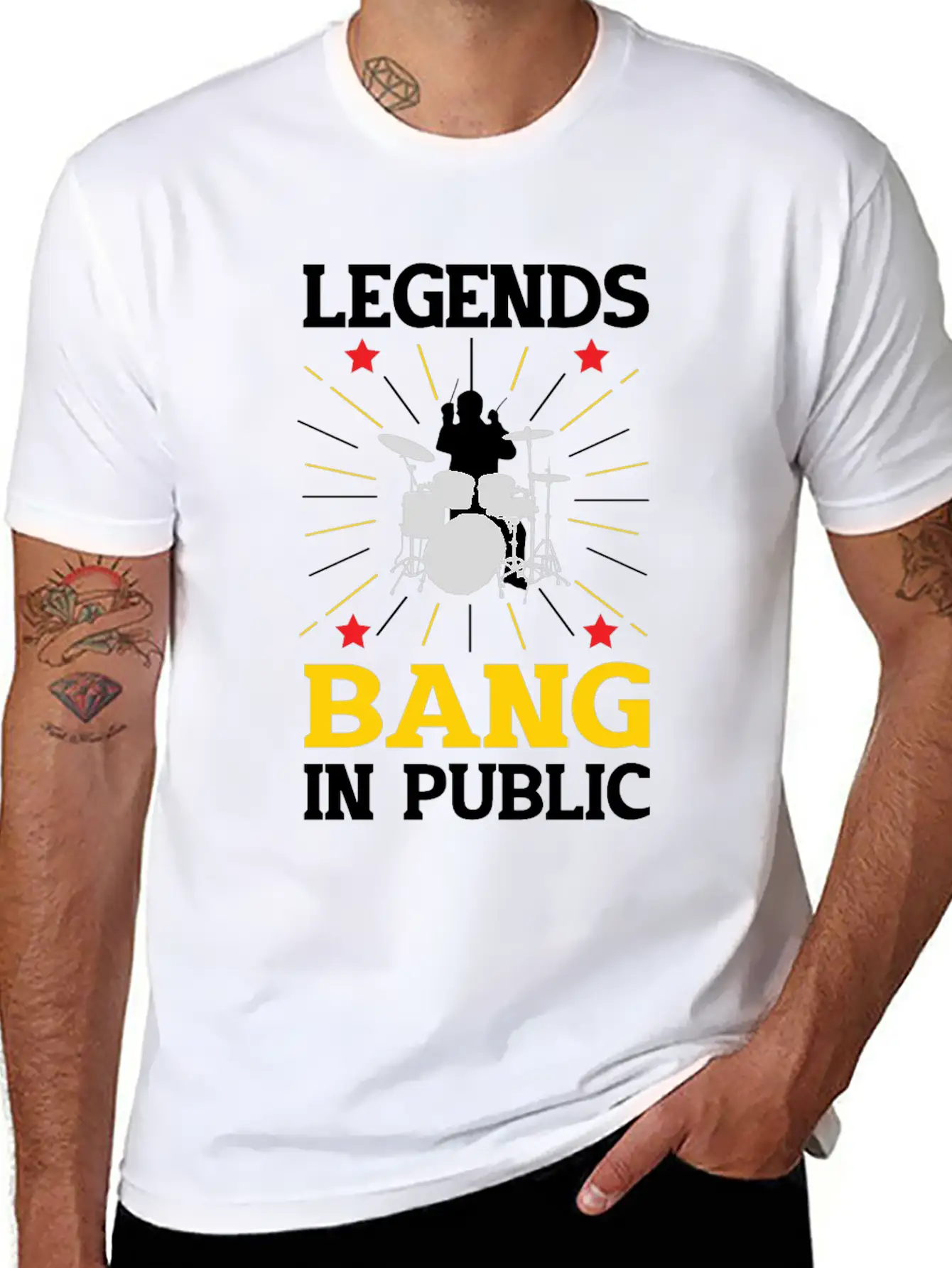 Drummer Drumming Drums Drumset Gift Drum Drumset Casual Graphic T-Shirt – Simple And Comfortable Daily Wear