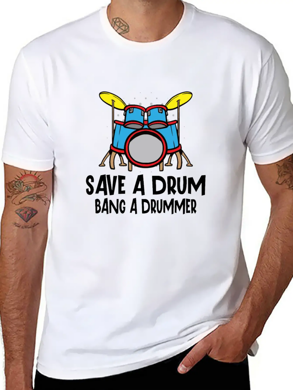 Drummer Drums Music Drum Set Drumming Essential Cotton Tee For Daily Outfits – Unisex Style