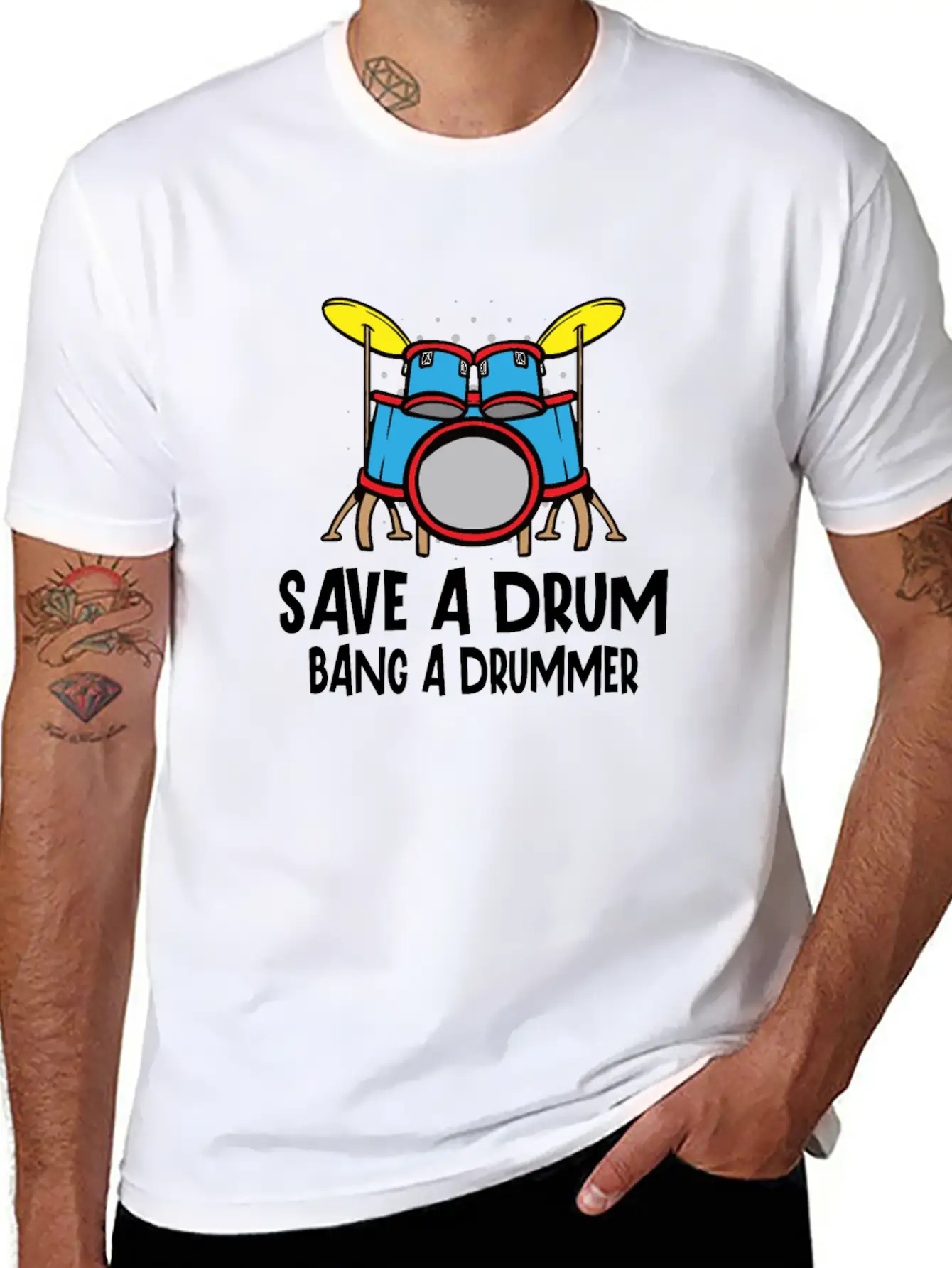 Drummer Drums Music Drum Set Drumming Essential Cotton Tee For Daily Outfits – Unisex Style