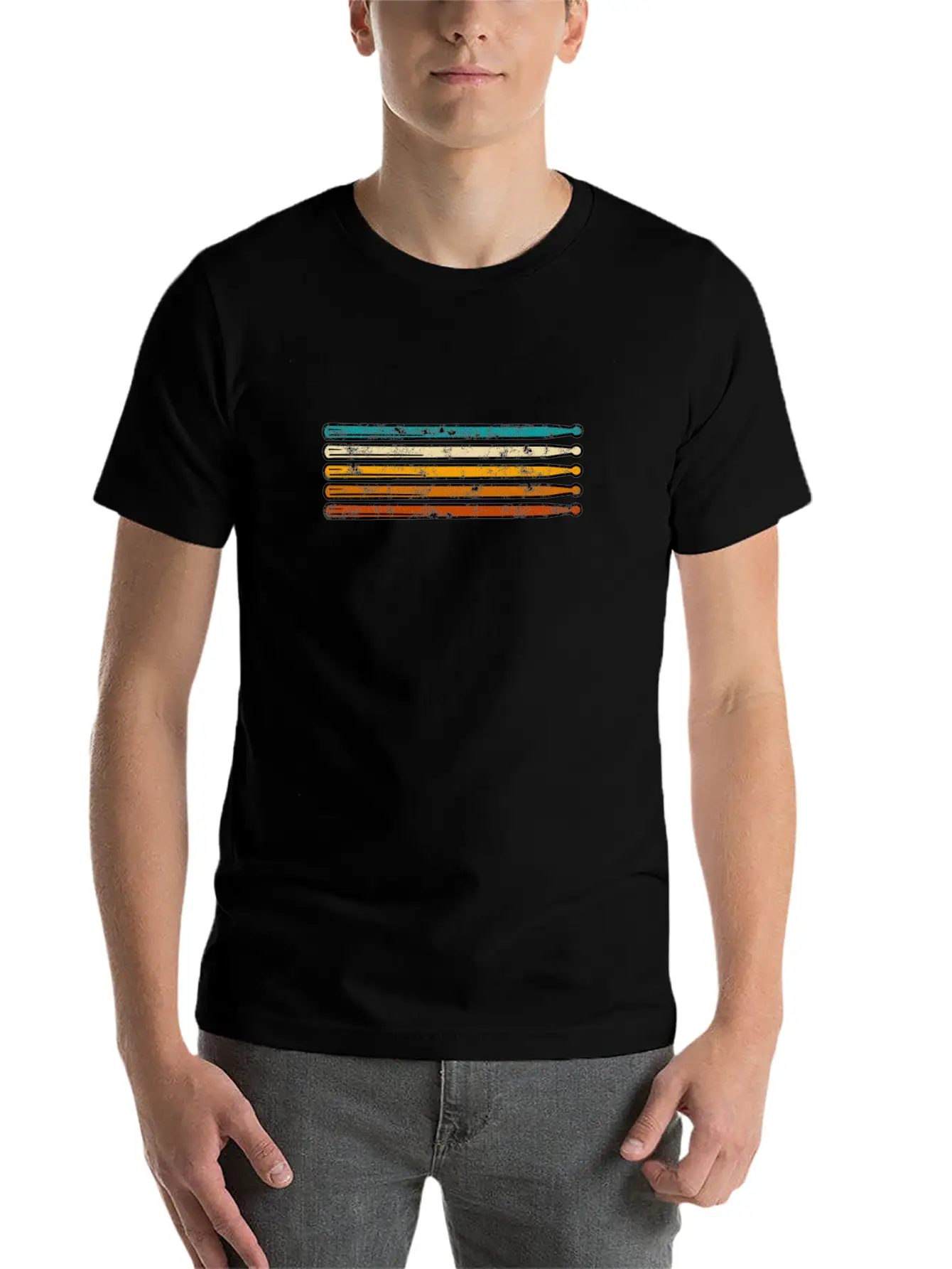 Drummer Drumsticks Drum Sticks Retro - Percussion Breathable Soft Cotton T-Shirt – Timeless Casual Look