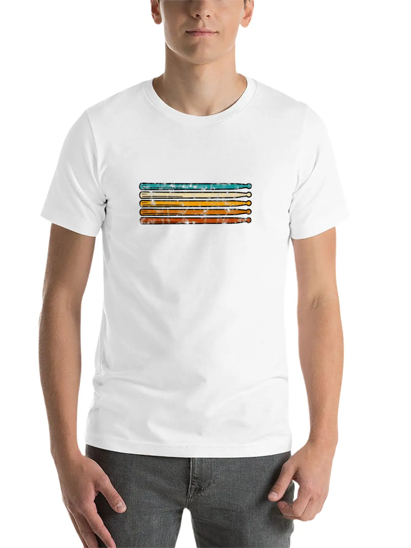 Drummer Drumsticks Drum Sticks Retro - Percussion Breathable Soft Cotton T-Shirt – Timeless Casual Look