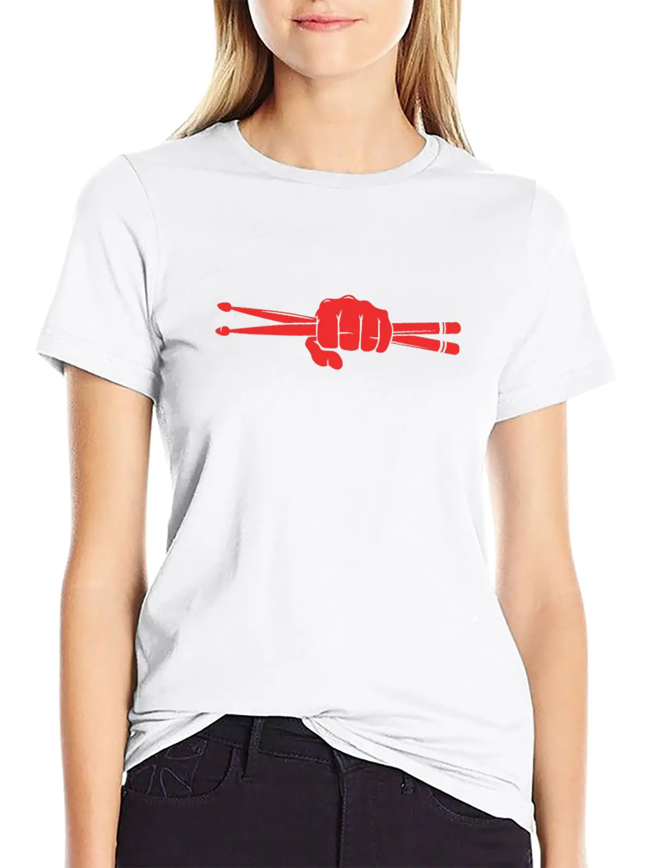 Drummer Fist Drumsticks Unisex Casual T-Shirt – Clean Design For Daily Comfort