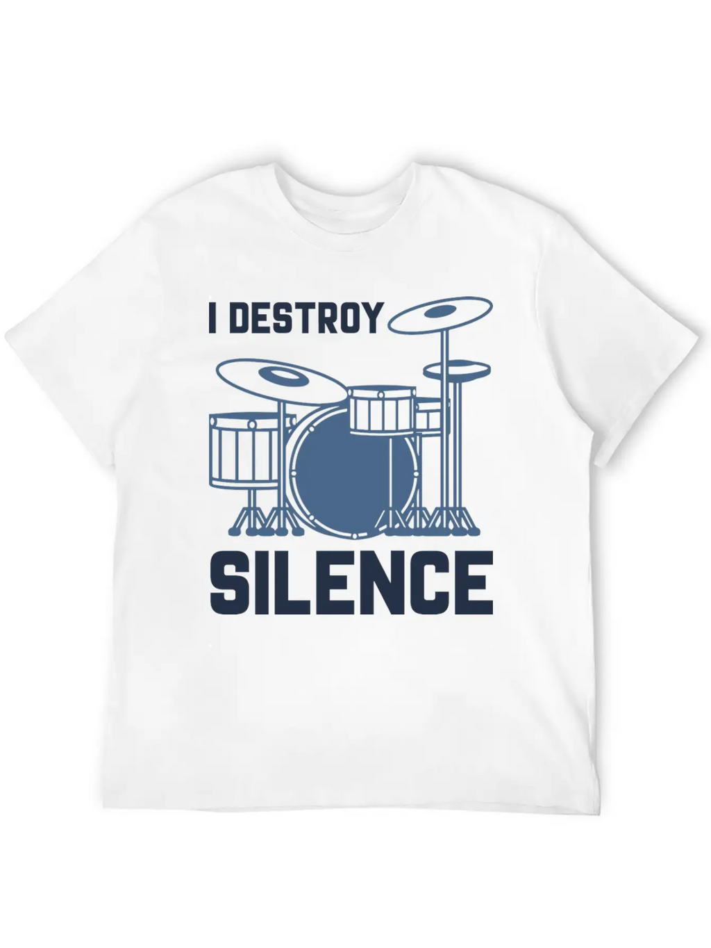 Drummer I Destroy Silence Essential Cotton Tee For Daily Outfits – Unisex Style