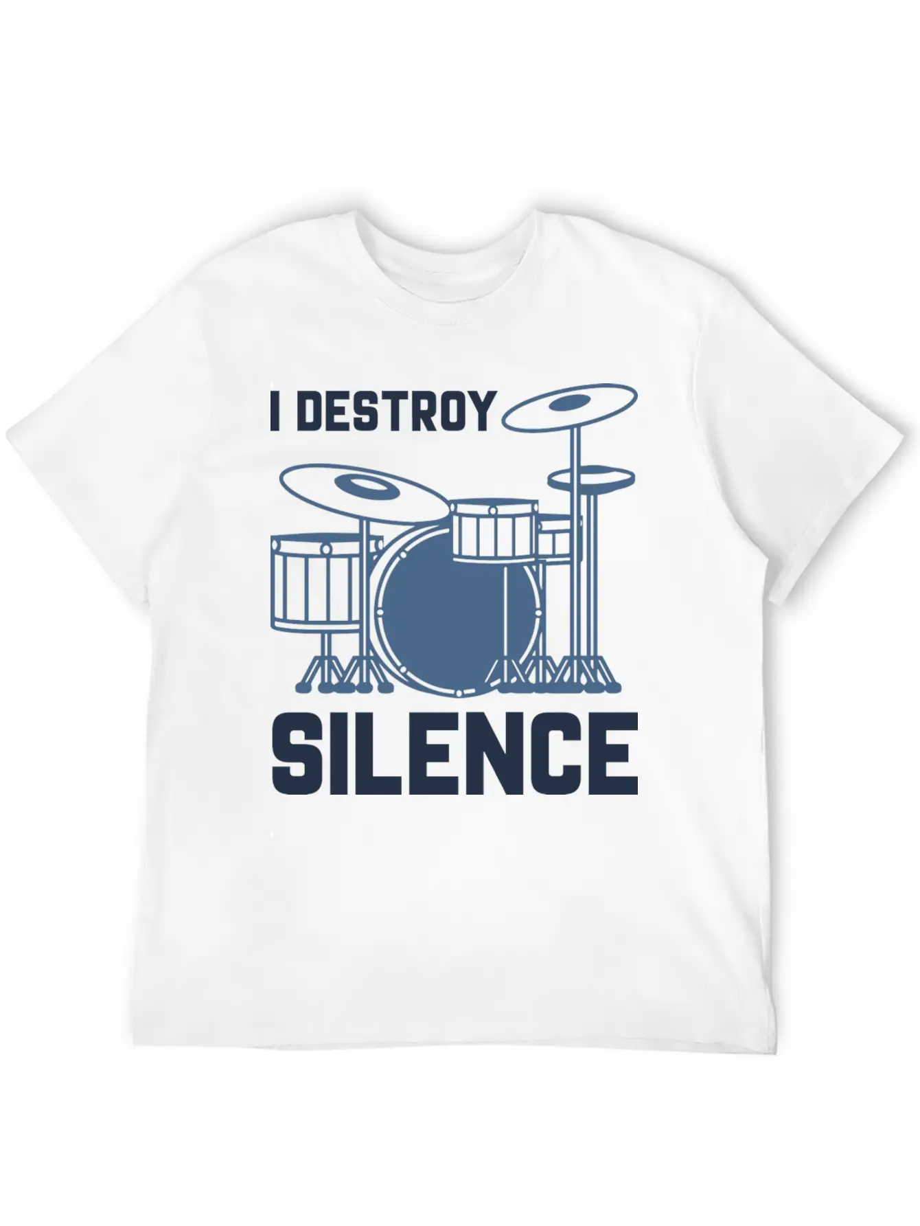 Drummer I Destroy Silence Essential Cotton Tee For Daily Outfits – Unisex Style
