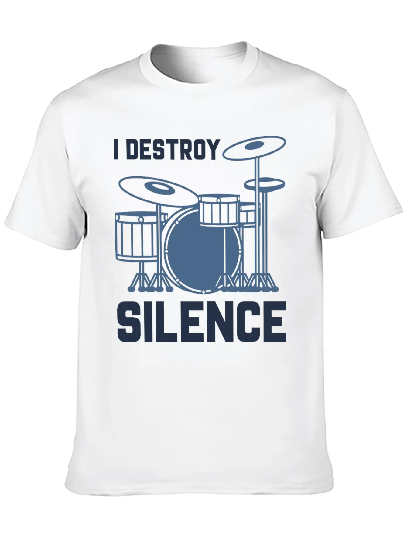Drummer I Destroy Silence Essential Cotton Tee For Daily Outfits – Unisex Style