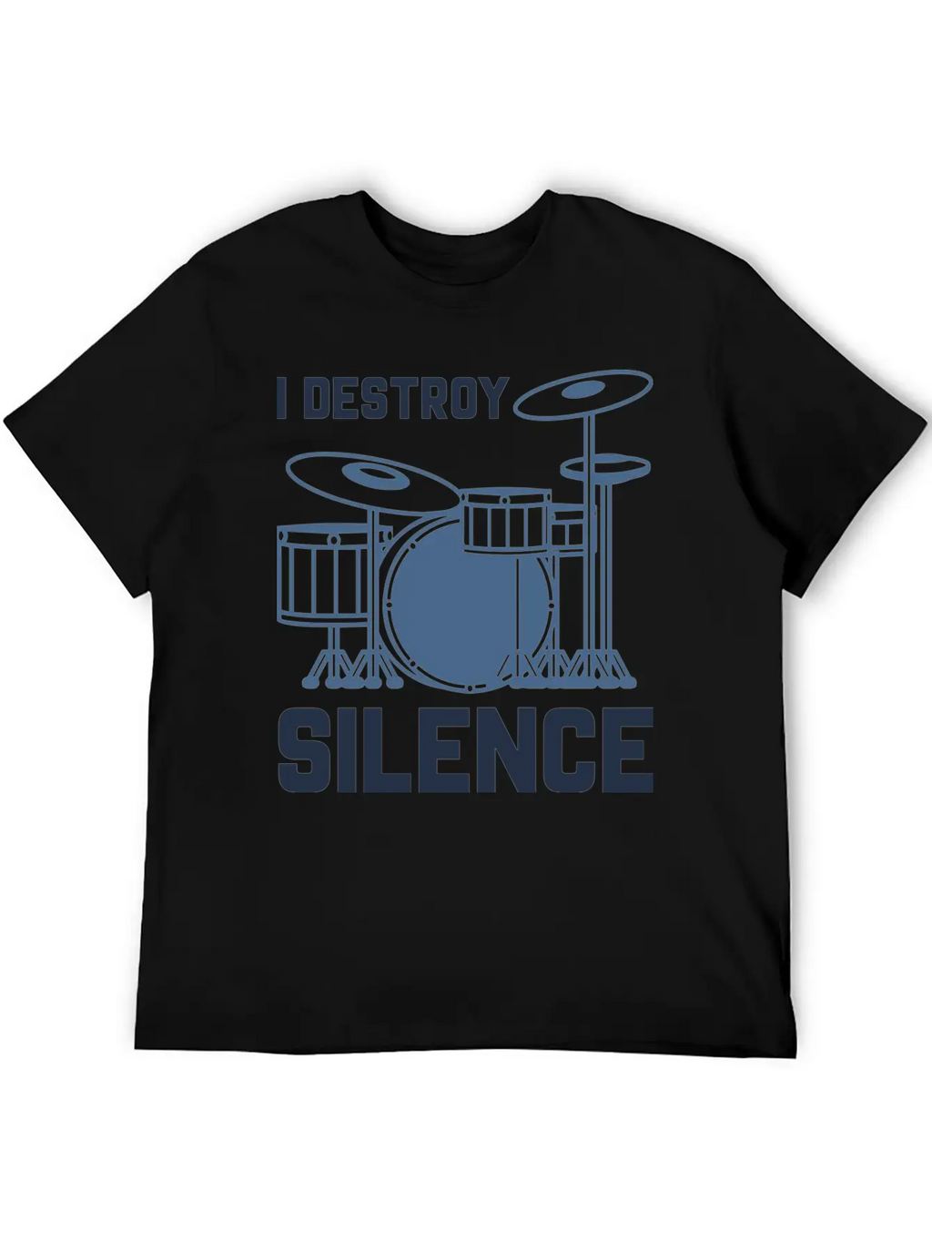 Drummer I Destroy Silence Essential Cotton Tee For Daily Outfits – Unisex Style