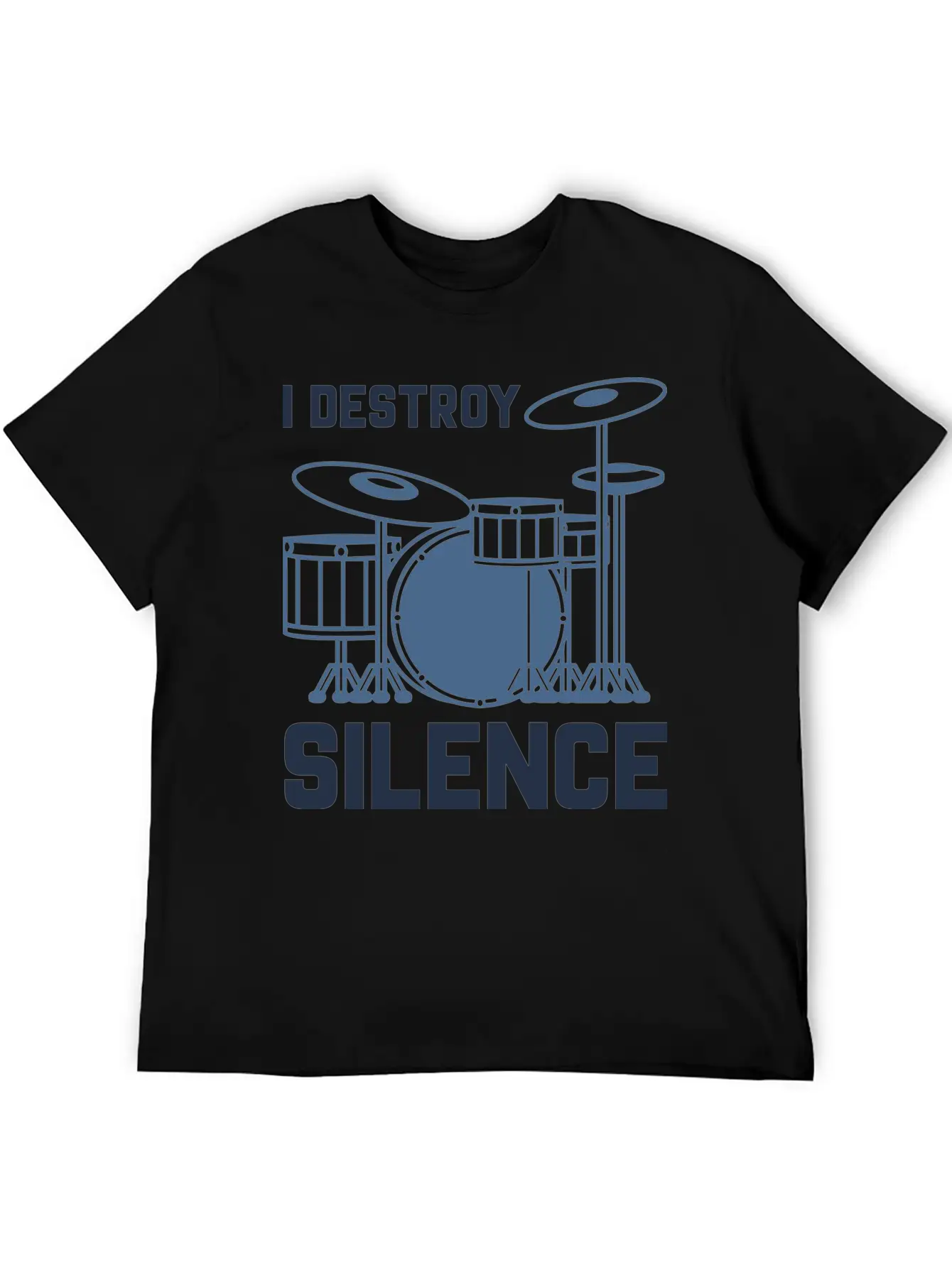 Drummer I Destroy Silence Essential Cotton Tee For Daily Outfits – Unisex Style
