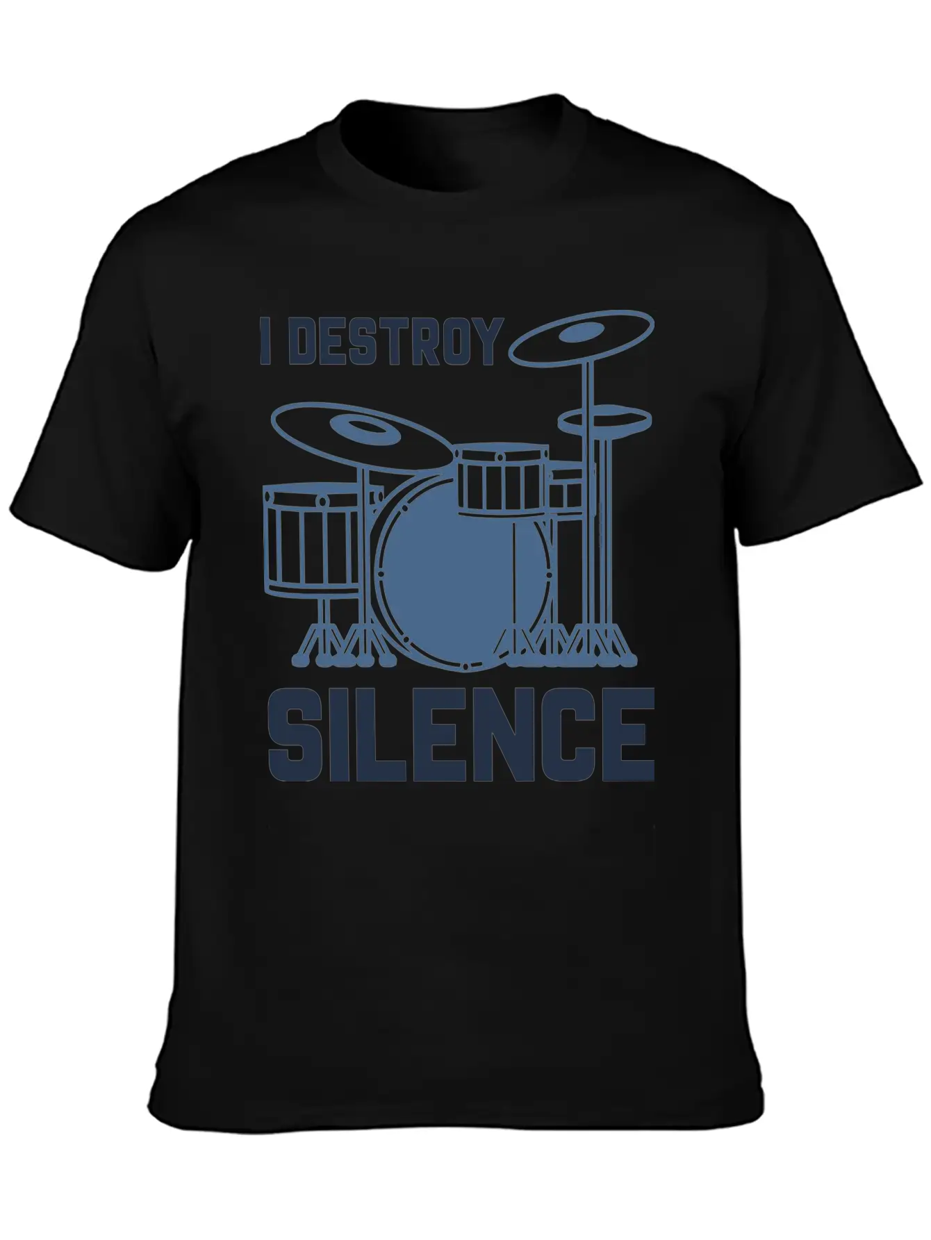 Drummer I Destroy Silence Essential Cotton Tee For Daily Outfits – Unisex Style