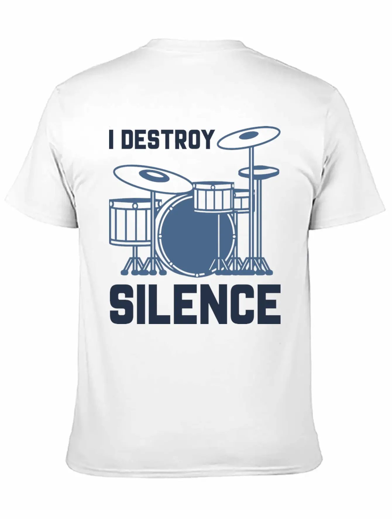 Drummer I Destroy Silence Essential Cotton Tee For Daily Outfits – Unisex Style
