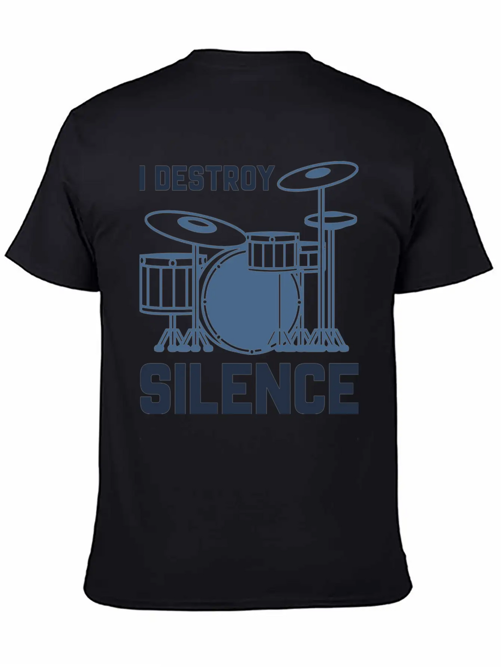 Drummer I Destroy Silence Essential Cotton Tee For Daily Outfits – Unisex Style