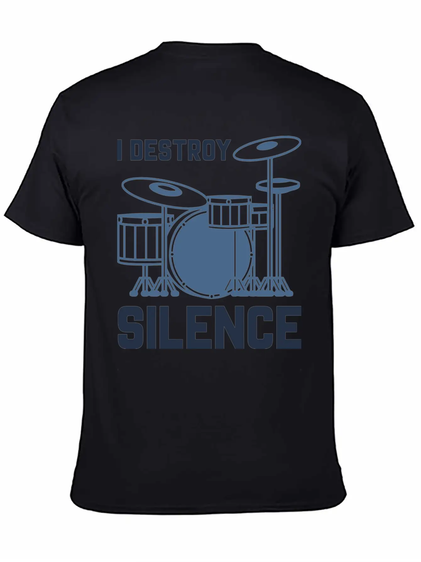 Drummer I Destroy Silence Essential Cotton Tee For Daily Outfits – Unisex Style