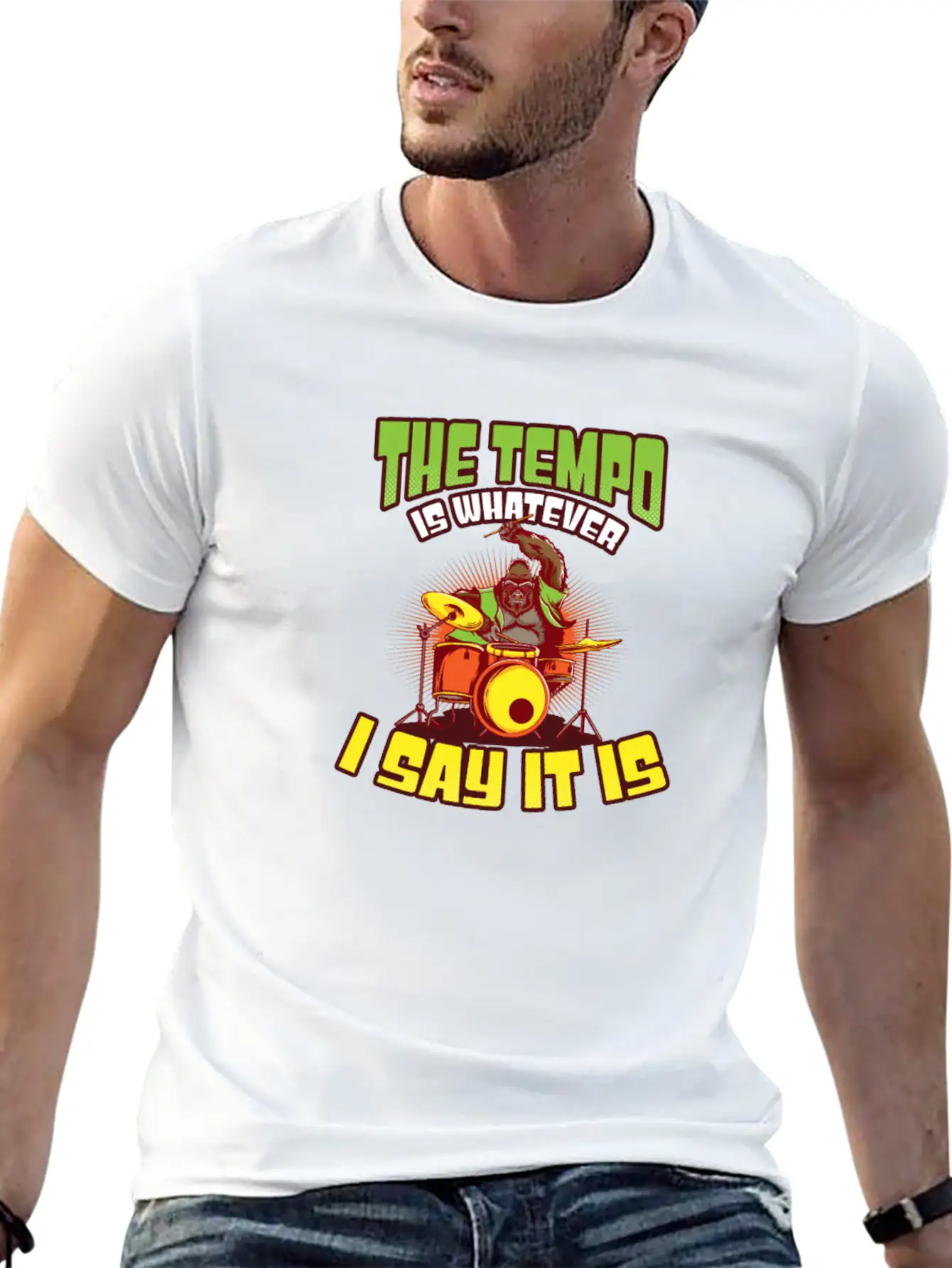Drummer Tempo Is Whatever I Say It Is Breathable Soft Cotton T-Shirt – Timeless Casual Look