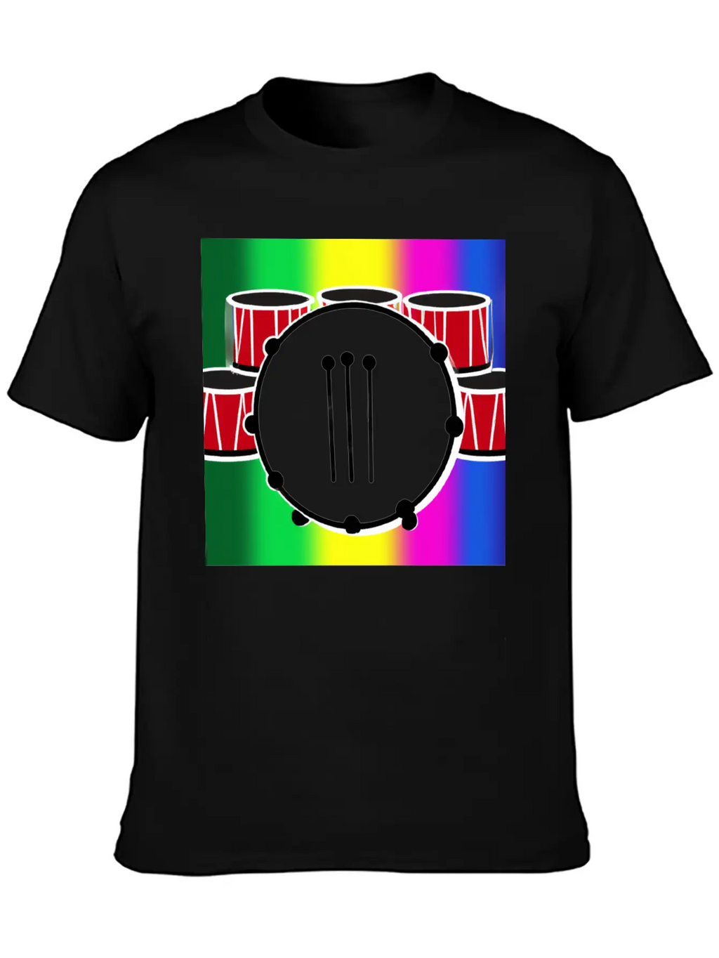 Drumming And The Rainbow Unisex Casual T-Shirt – Clean Design For Daily Comfort