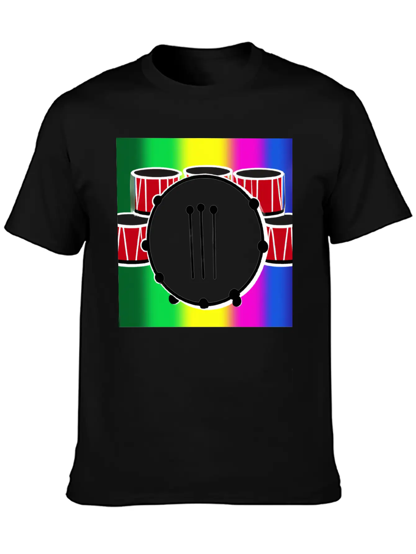 Drumming And The Rainbow Unisex Casual T-Shirt – Clean Design For Daily Comfort