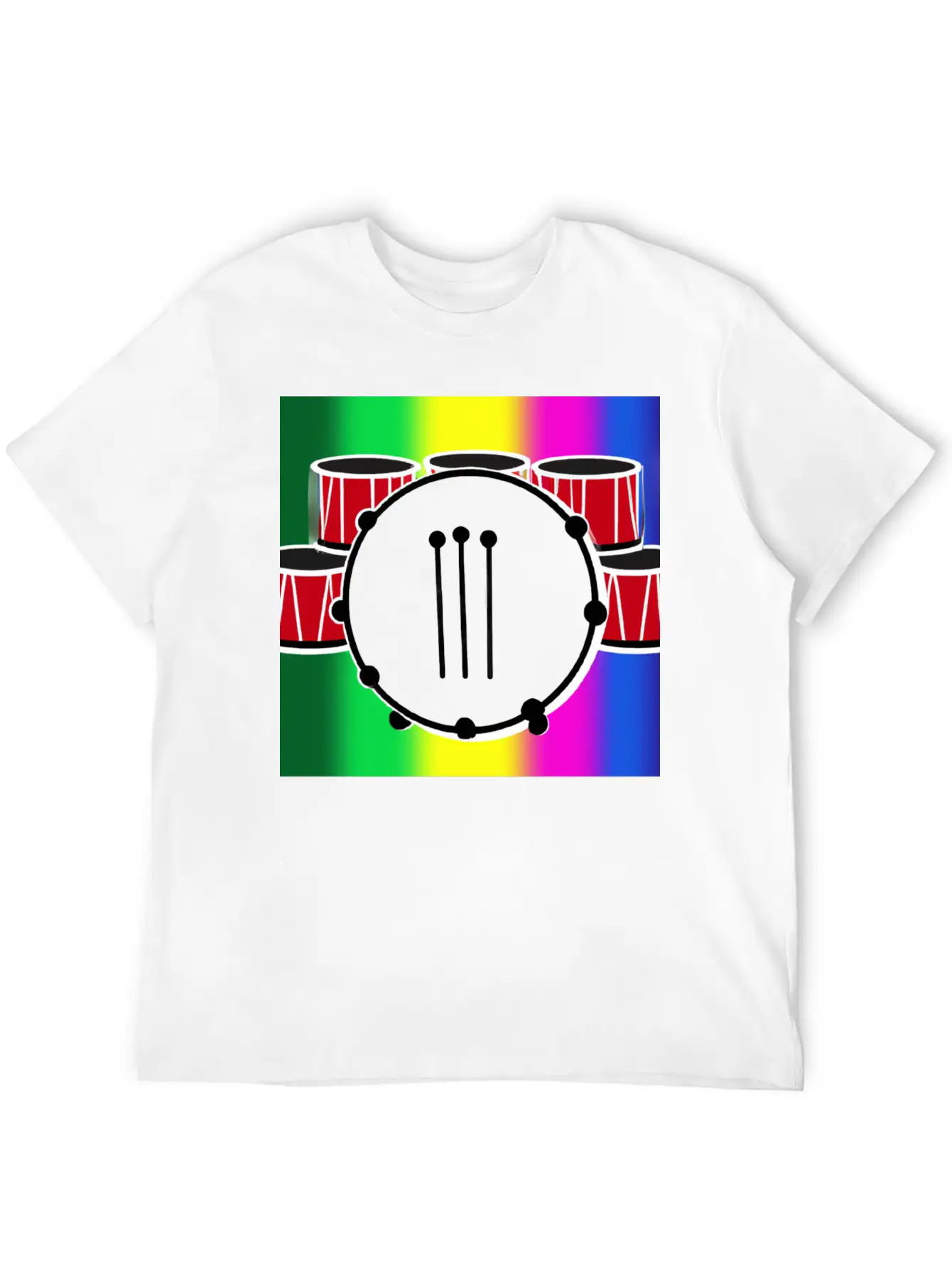 Drumming And The Rainbow Unisex Casual T-Shirt – Clean Design For Daily Comfort