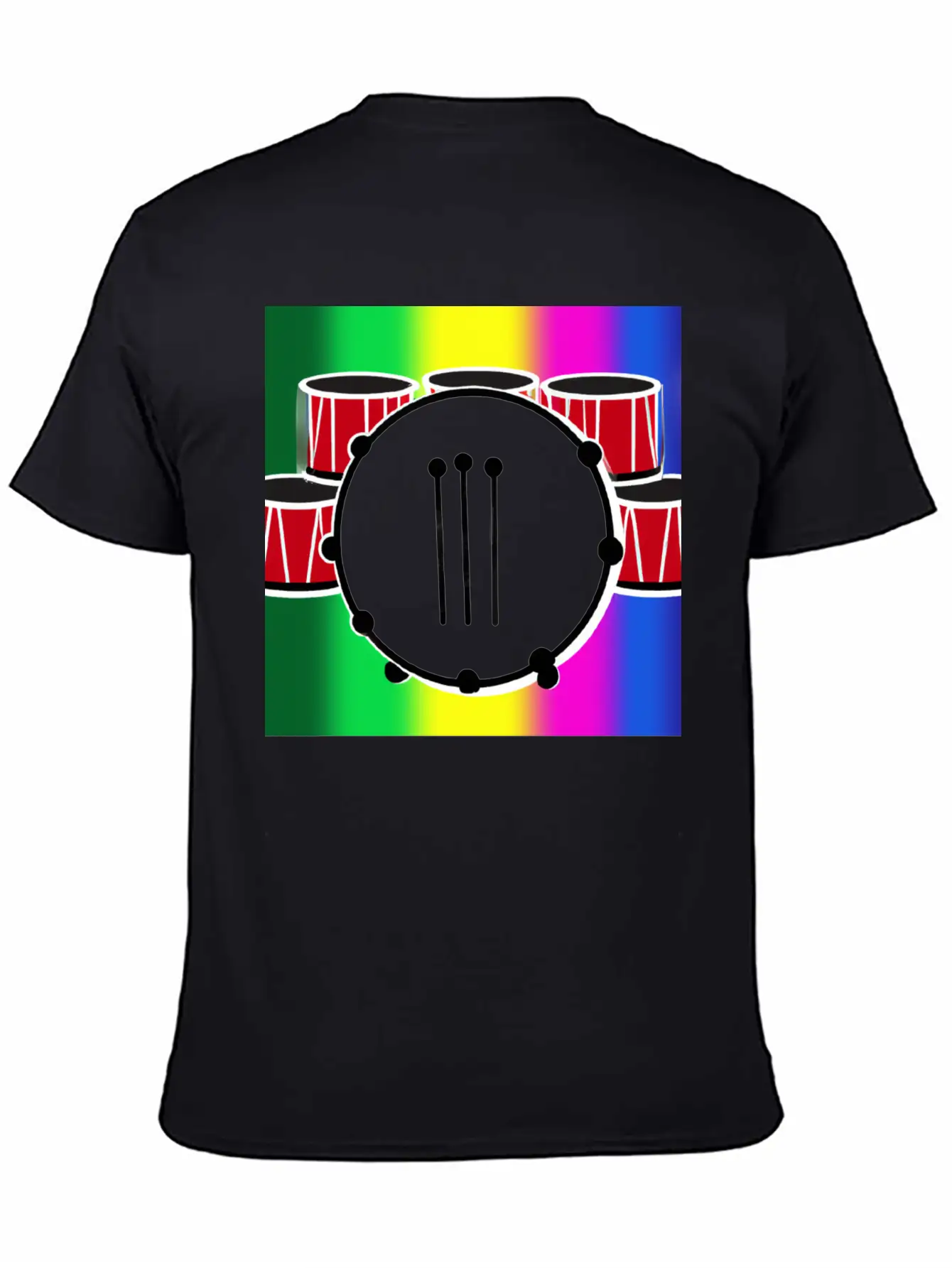 Drumming And The Rainbow Unisex Casual T-Shirt – Clean Design For Daily Comfort