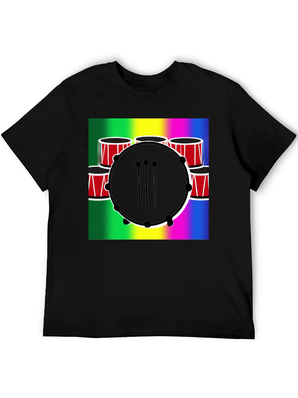 Drumming And The Rainbow Unisex Casual T-Shirt – Clean Design For Daily Comfort