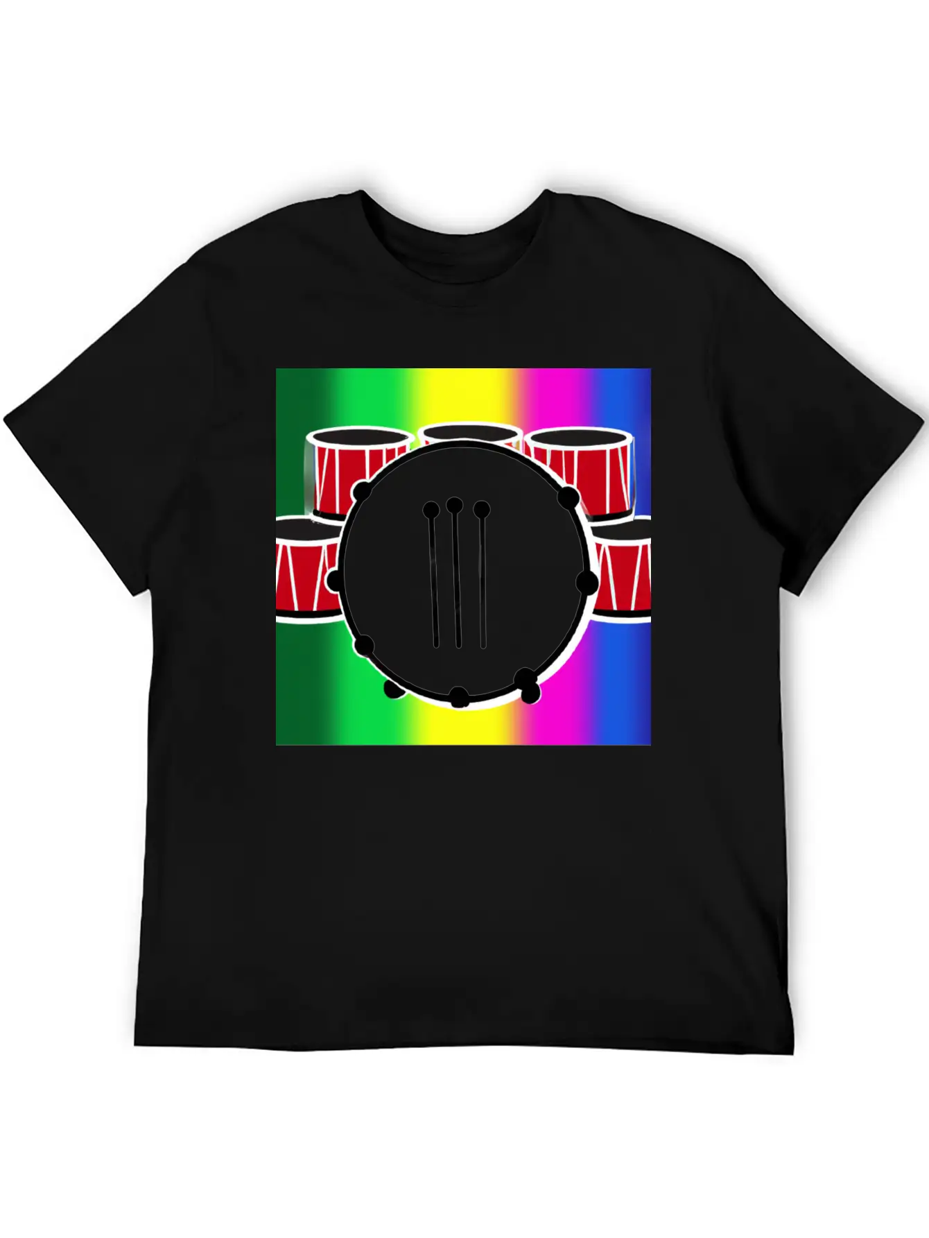 Drumming And The Rainbow Unisex Casual T-Shirt – Clean Design For Daily Comfort