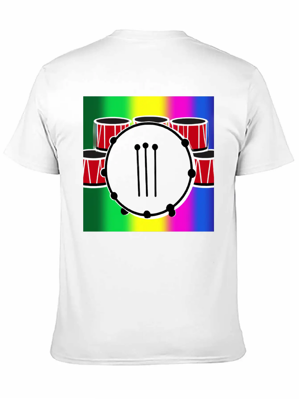 Drumming And The Rainbow Unisex Casual T-Shirt – Clean Design For Daily Comfort