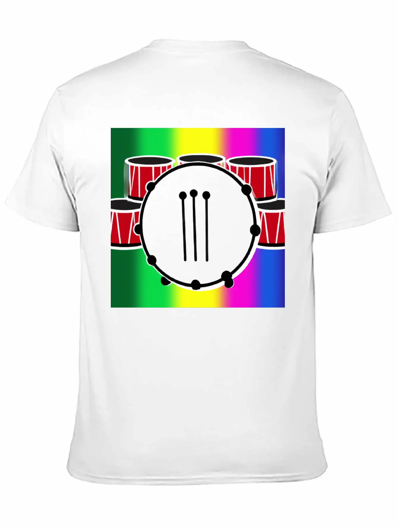 Drumming And The Rainbow Unisex Casual T-Shirt – Clean Design For Daily Comfort