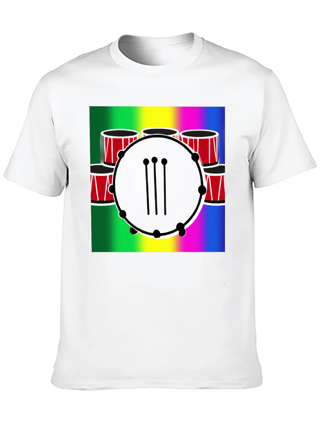 Drumming And The Rainbow Unisex Casual T-Shirt – Clean Design For Daily Comfort