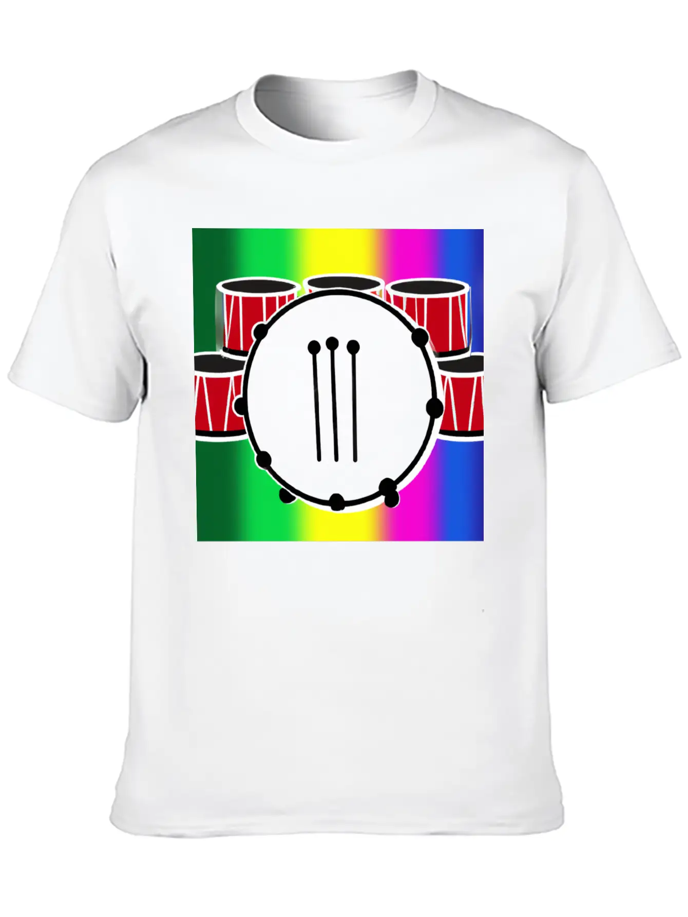 Drumming And The Rainbow Unisex Casual T-Shirt – Clean Design For Daily Comfort