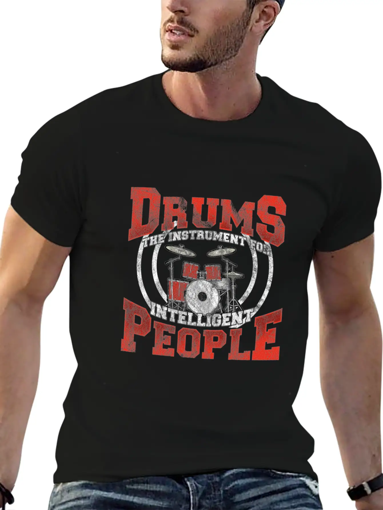 Drums Drummer Intelligent Drumsticks Drum Unisex Casual T-Shirt – Clean Design For Daily Comfort