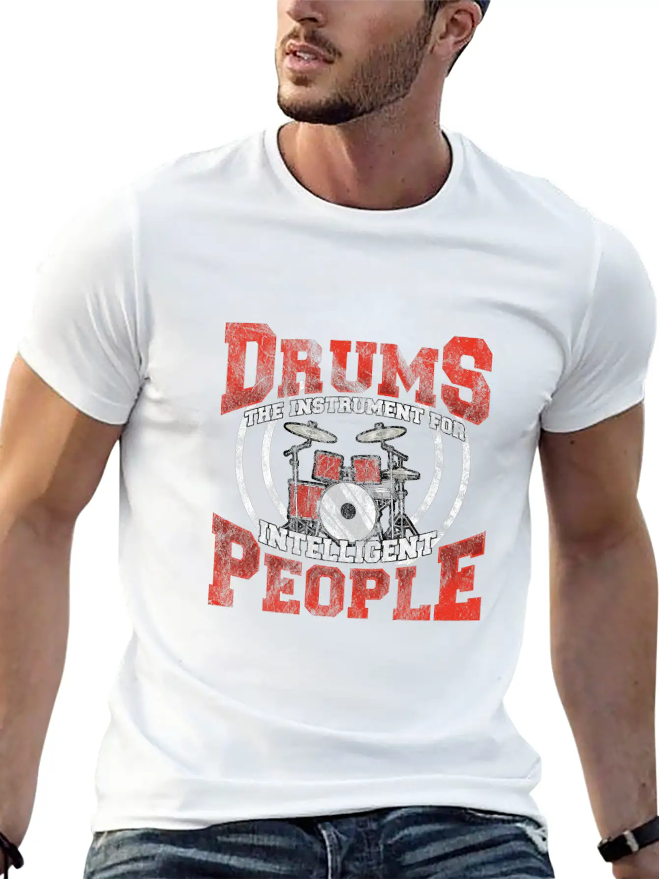 Drums Drummer Intelligent Drumsticks Drum Unisex Casual T-Shirt – Clean Design For Daily Comfort
