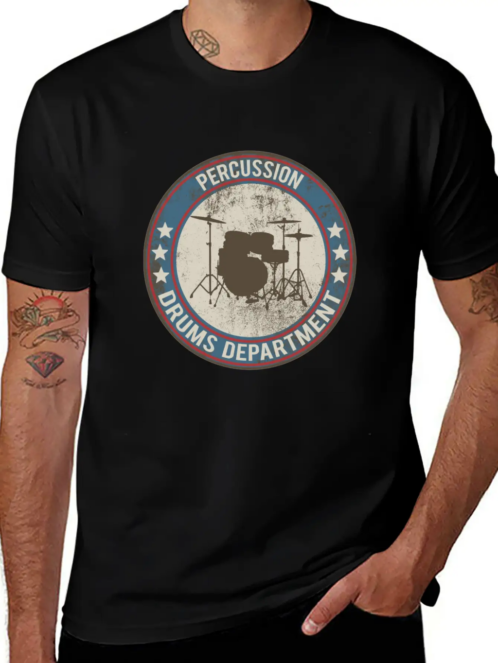 Drums Drums Unisex Short Sleeve Soft Cotton T-Shirt – Casual Everyday Wear