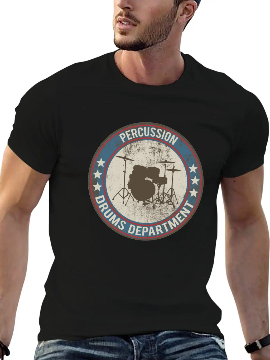 Drums Drums Unisex Short Sleeve Soft Cotton T-Shirt – Casual Everyday Wear