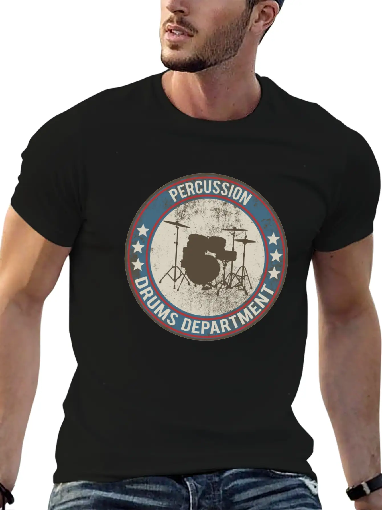 Drums Drums Unisex Short Sleeve Soft Cotton T-Shirt – Casual Everyday Wear