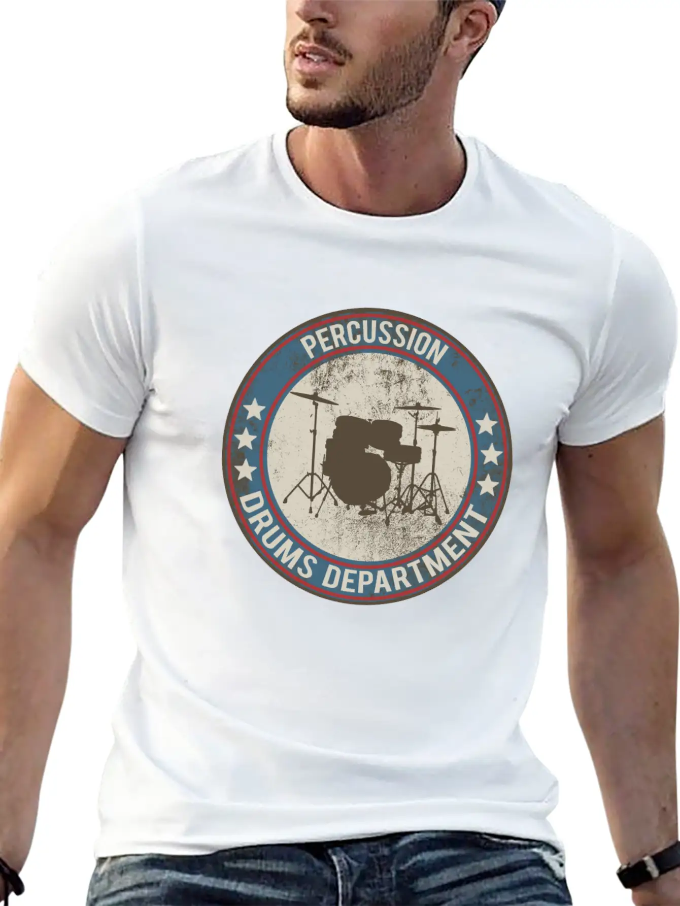 Drums Drums Unisex Short Sleeve Soft Cotton T-Shirt – Casual Everyday Wear