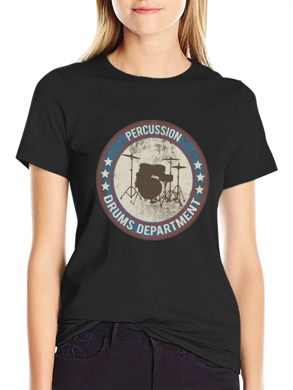 Drums Drums Unisex Short Sleeve Soft Cotton T-Shirt – Casual Everyday Wear