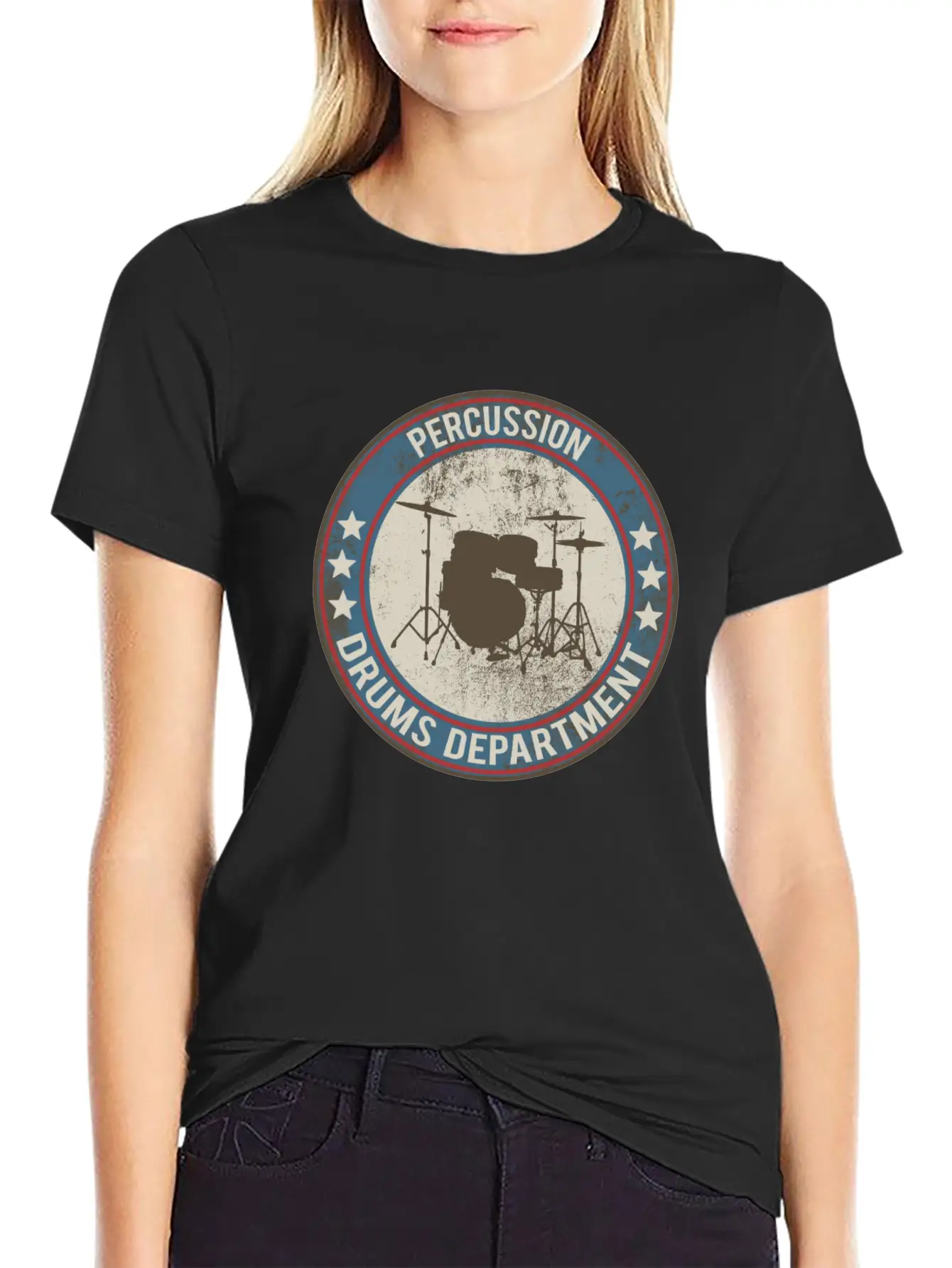 Drums Drums Unisex Short Sleeve Soft Cotton T-Shirt – Casual Everyday Wear