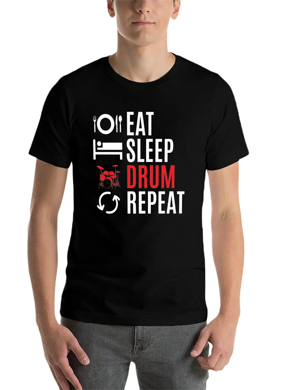 Drums Essential Cotton Tee For Daily Outfits – Unisex Style