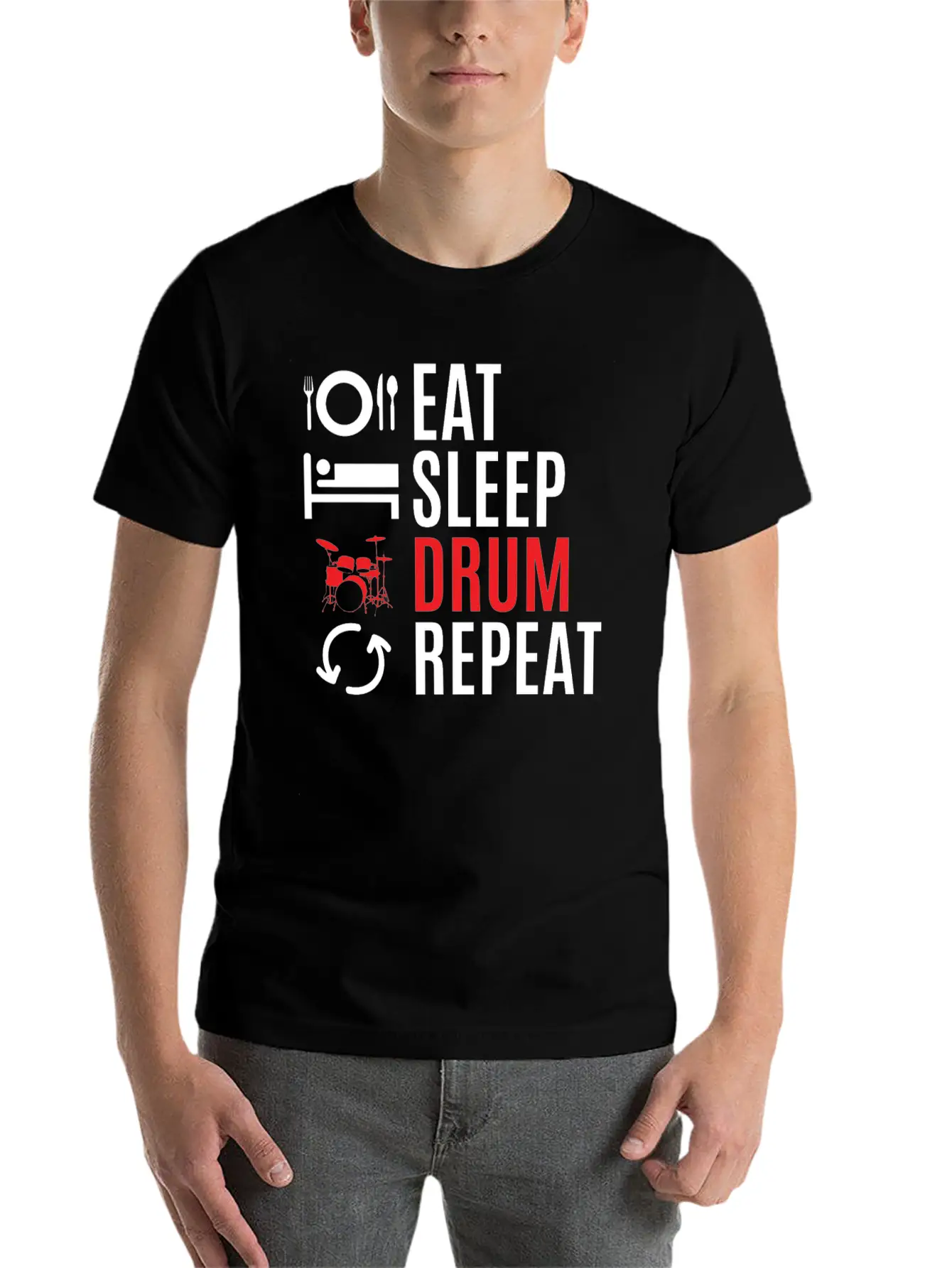 Drums Essential Cotton Tee For Daily Outfits – Unisex Style