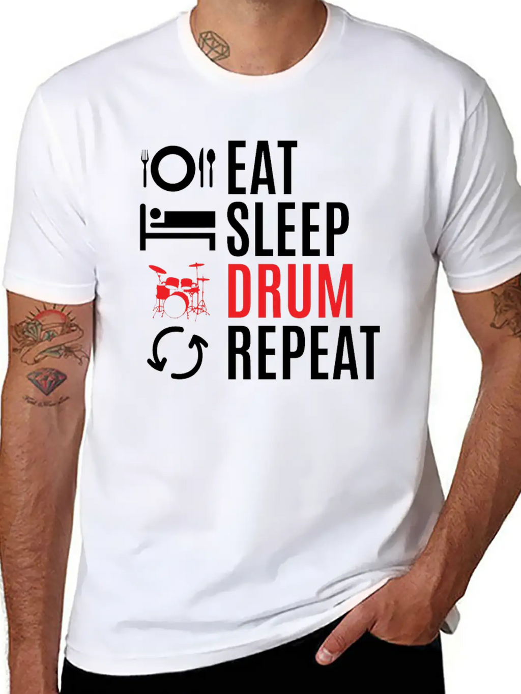Drums Essential Cotton Tee For Daily Outfits – Unisex Style
