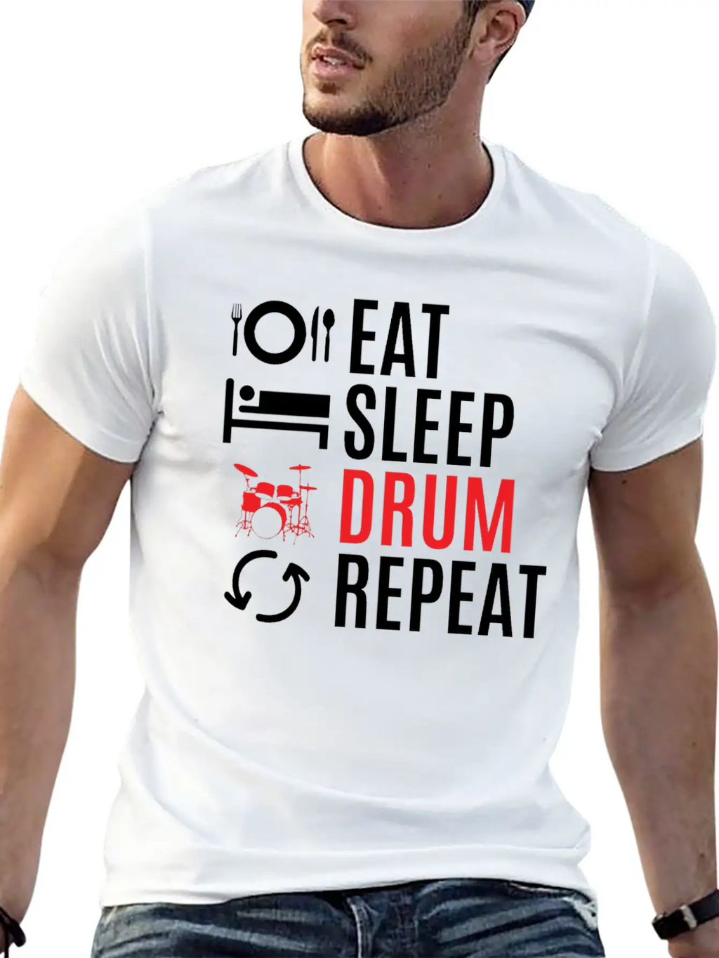 Drums Essential Cotton Tee For Daily Outfits – Unisex Style