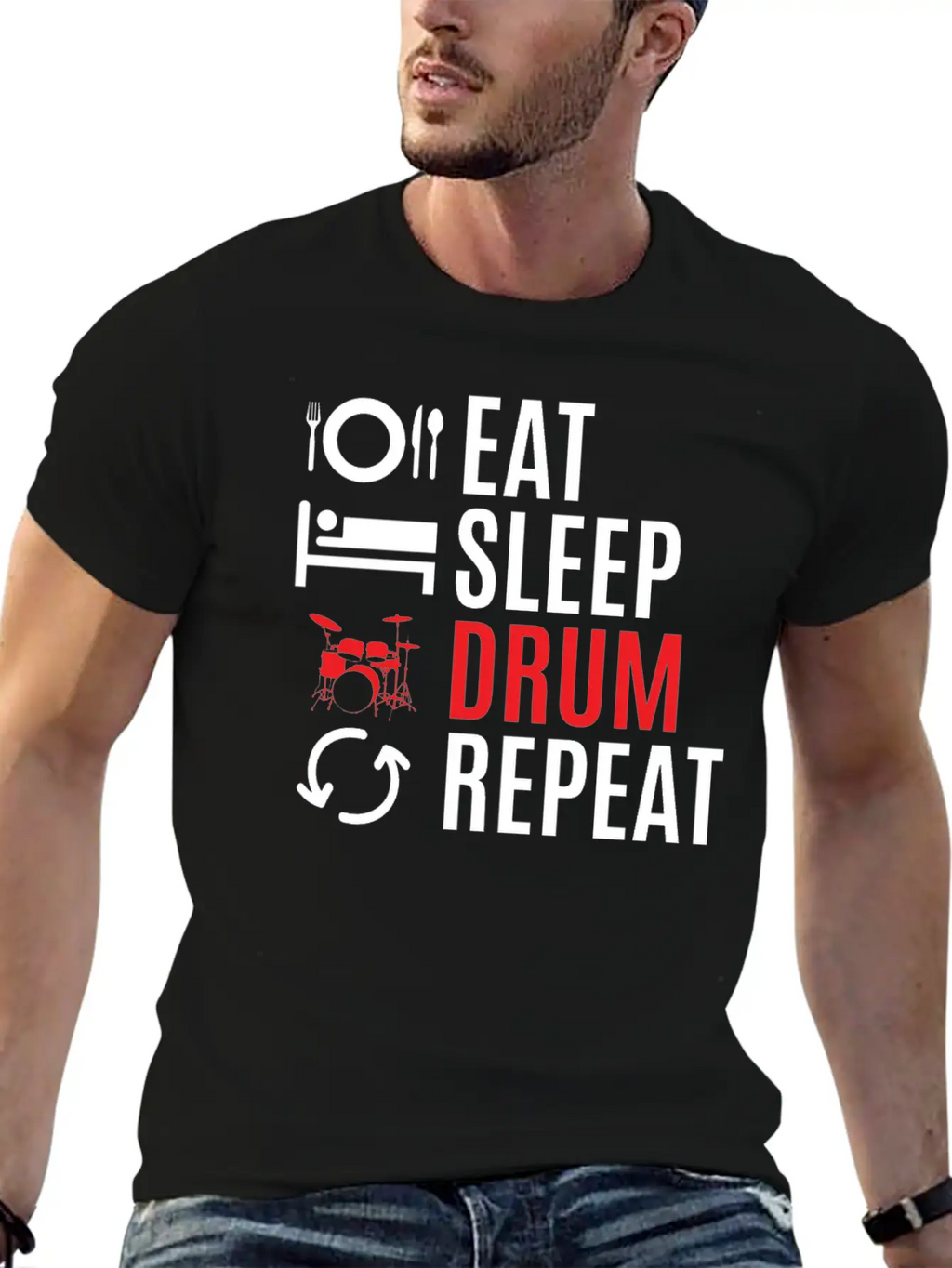 Drums Essential Cotton Tee For Daily Outfits – Unisex Style