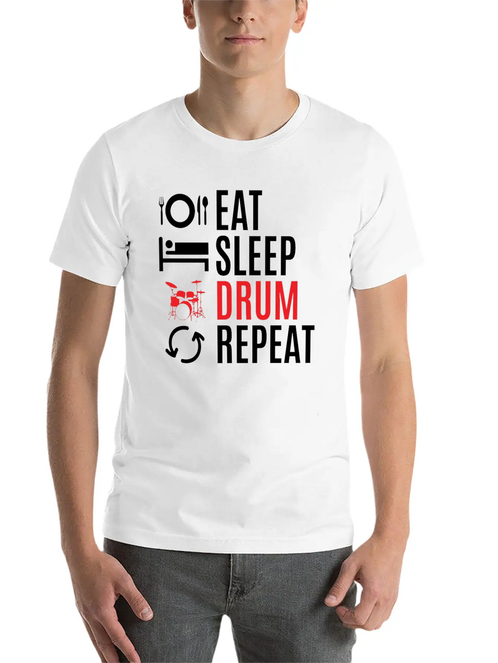 Drums Essential Cotton Tee For Daily Outfits – Unisex Style