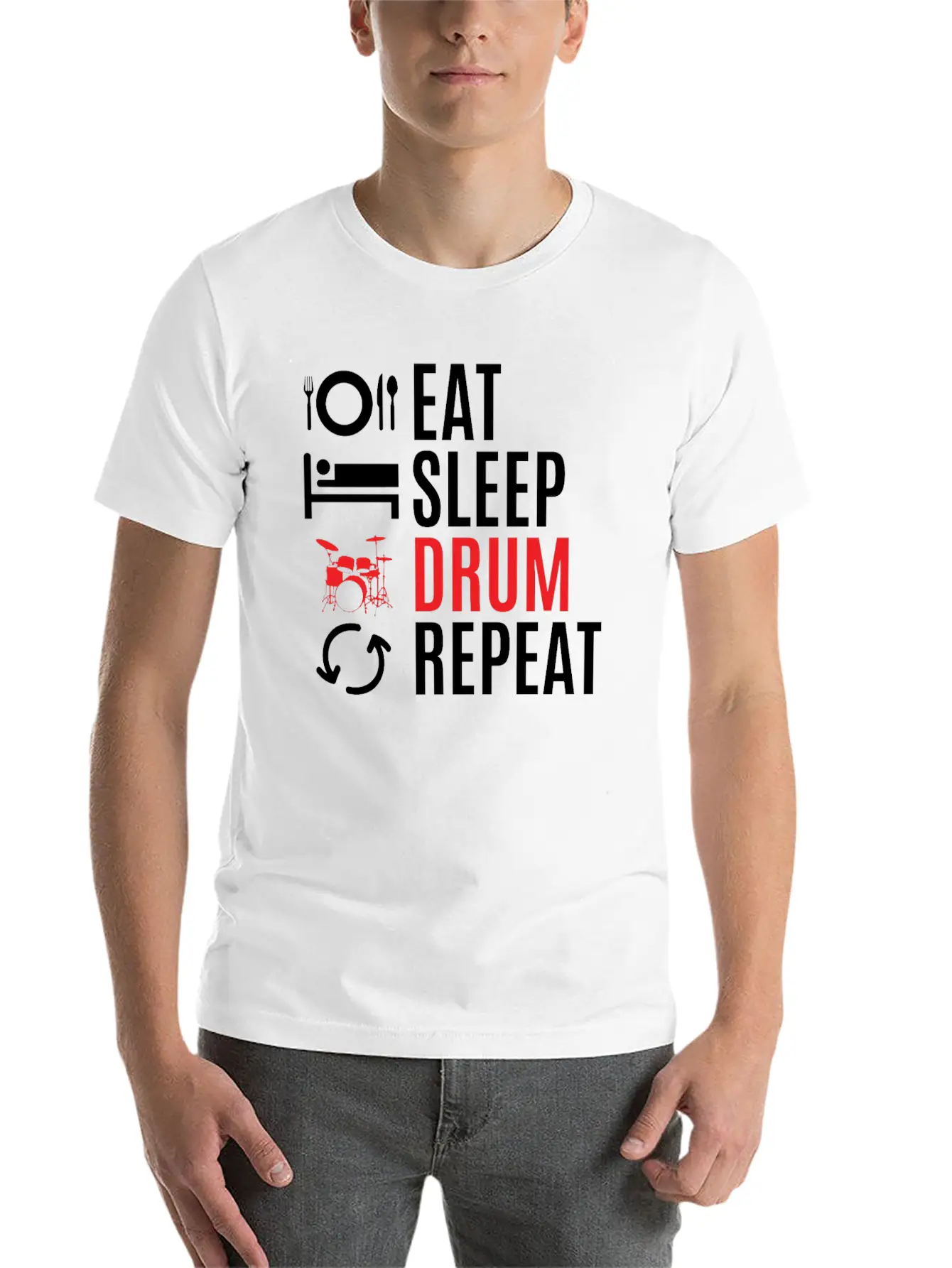 Drums Essential Cotton Tee For Daily Outfits – Unisex Style