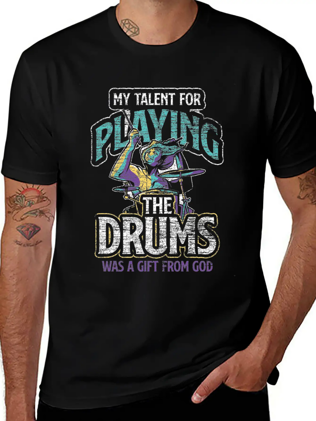 Drums Talent Unisex Casual T-Shirt – Clean Design For Daily Comfort