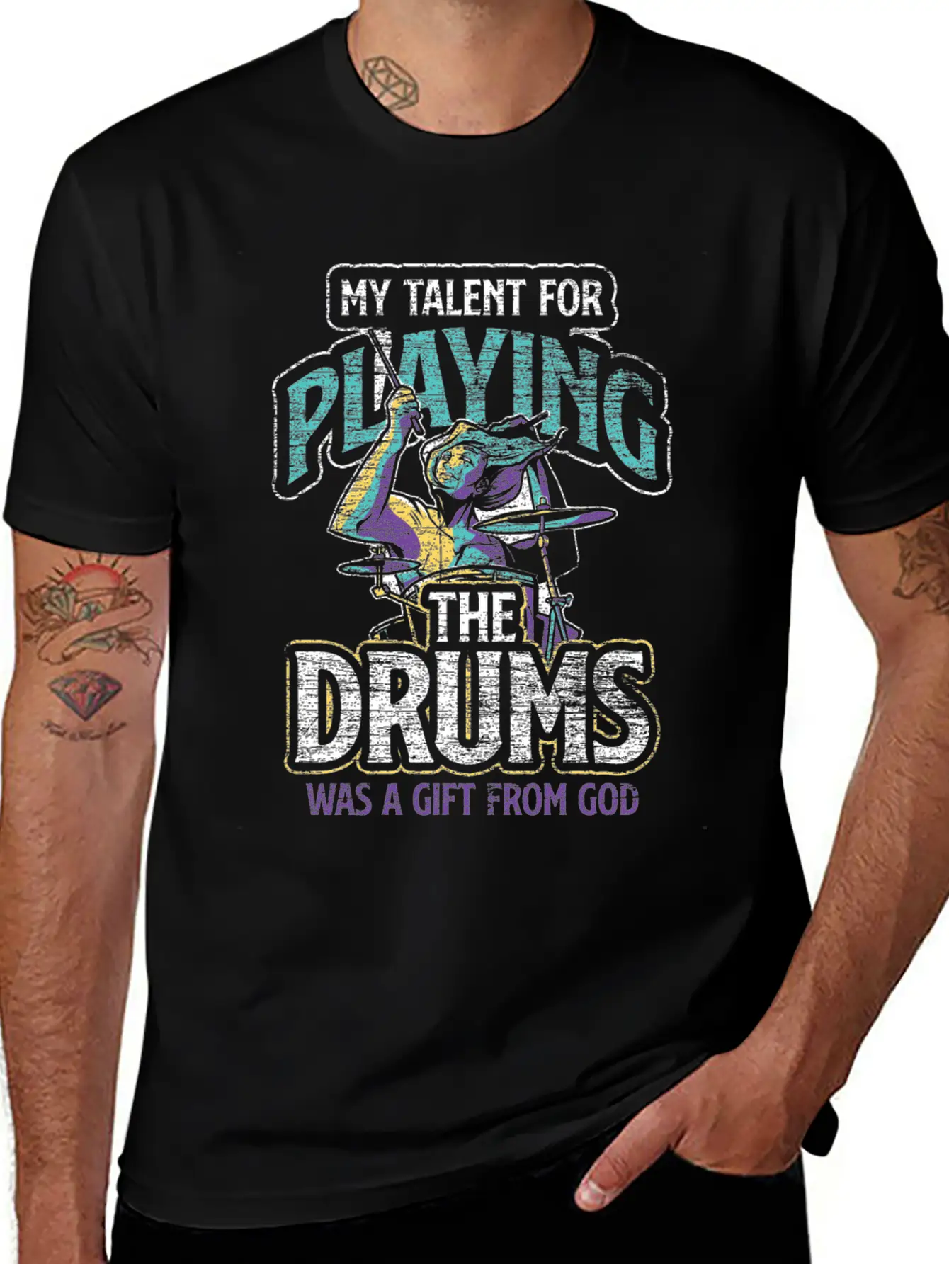 Drums Talent Unisex Casual T-Shirt – Clean Design For Daily Comfort