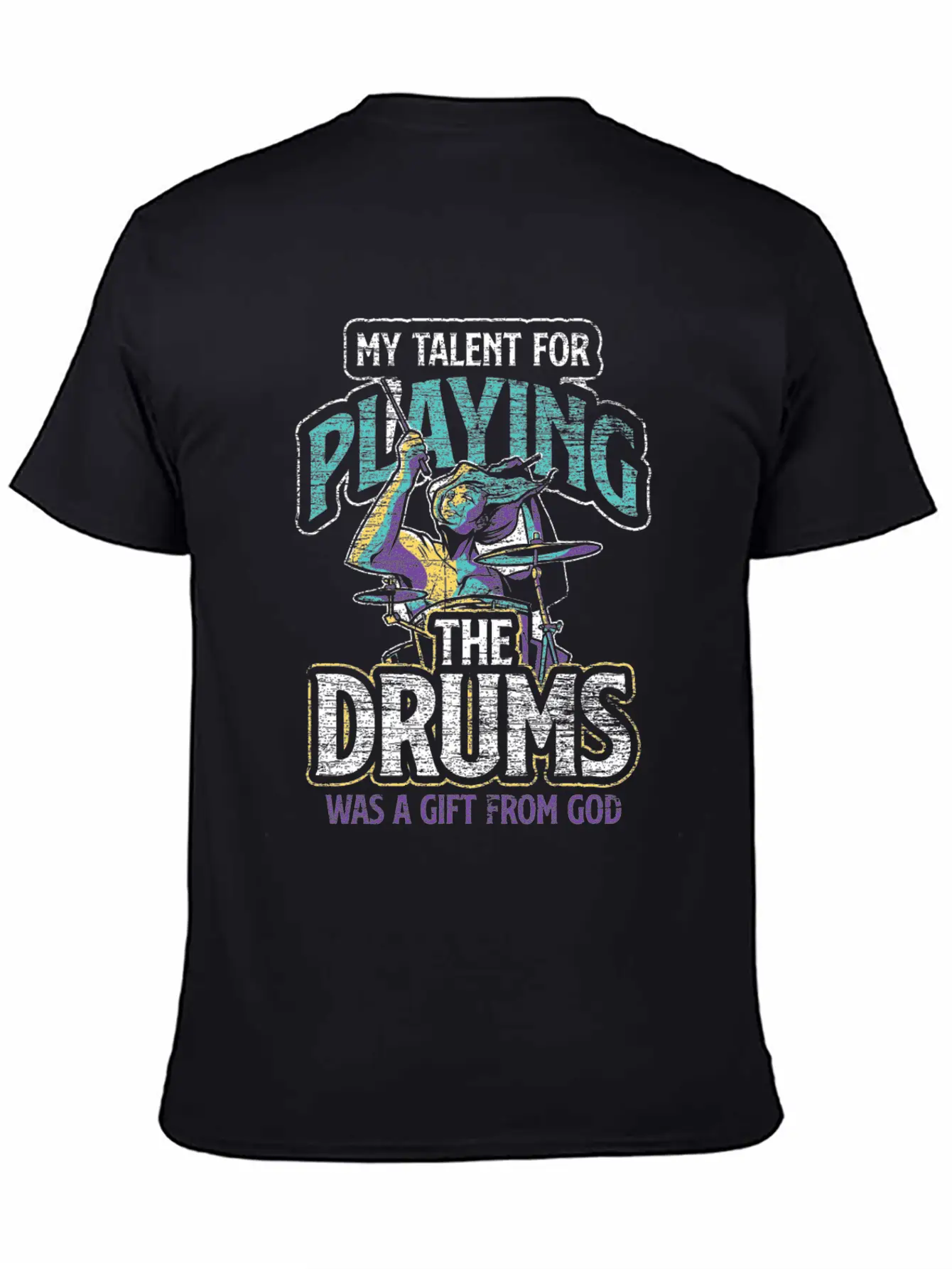 Drums Talent Unisex Casual T-Shirt – Clean Design For Daily Comfort