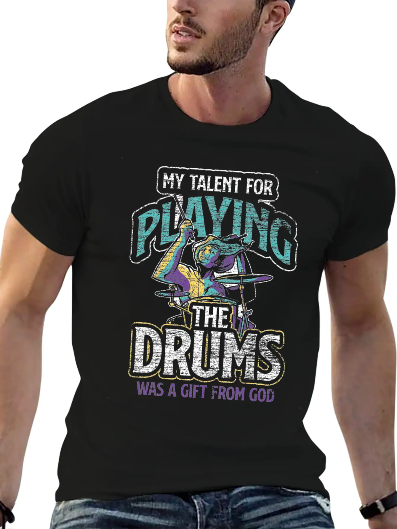 Drums Talent Unisex Casual T-Shirt – Clean Design For Daily Comfort