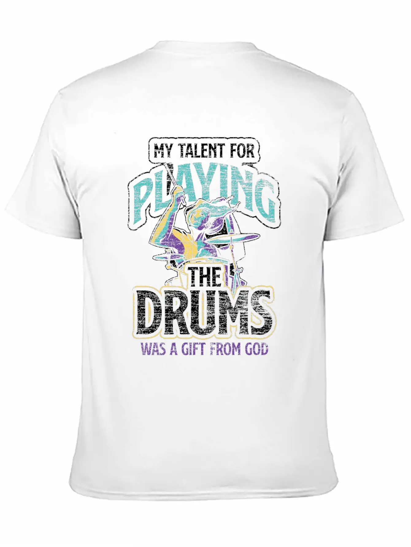 Drums Talent Unisex Casual T-Shirt – Clean Design For Daily Comfort