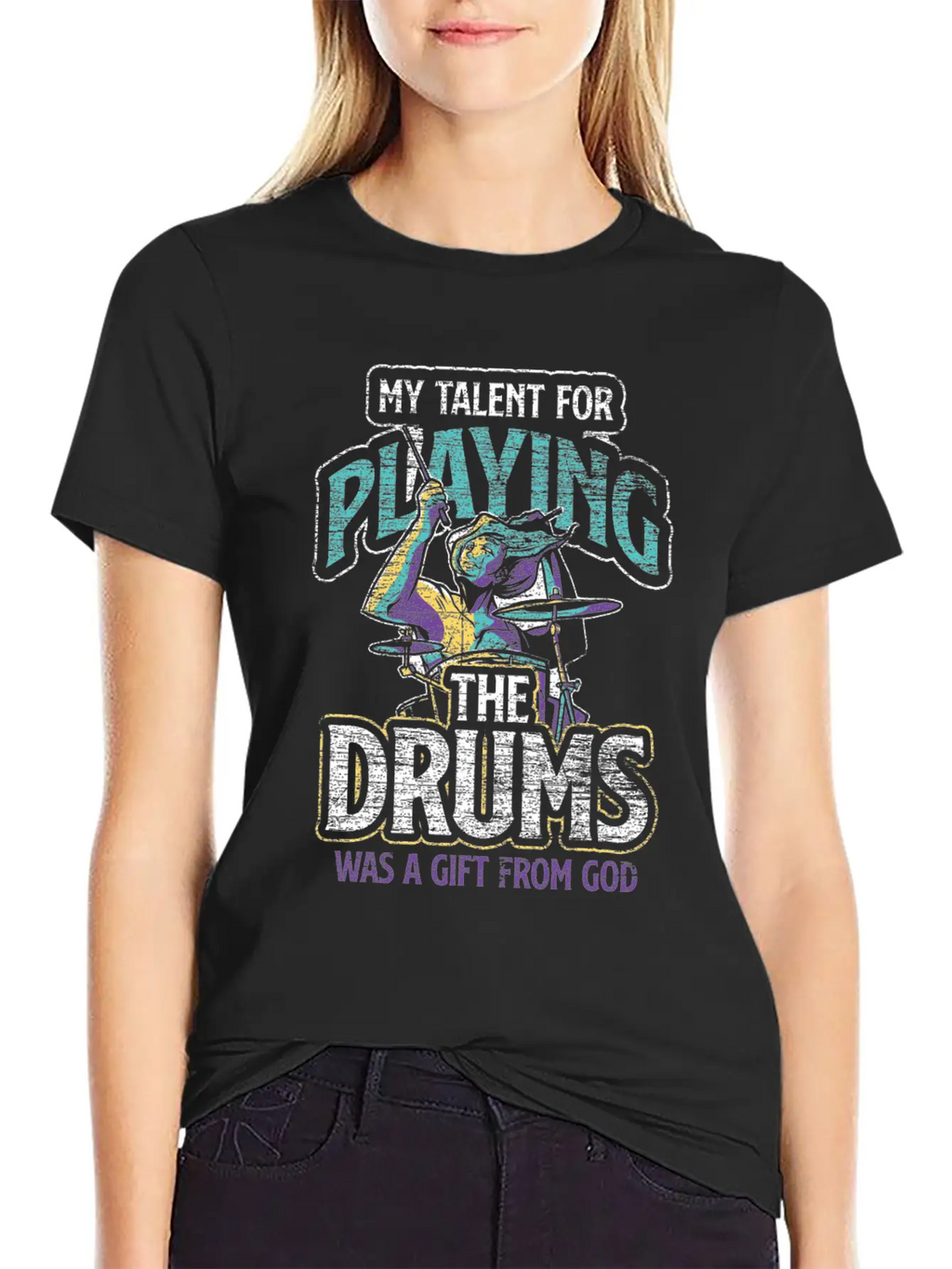 Drums Talent Unisex Casual T-Shirt – Clean Design For Daily Comfort
