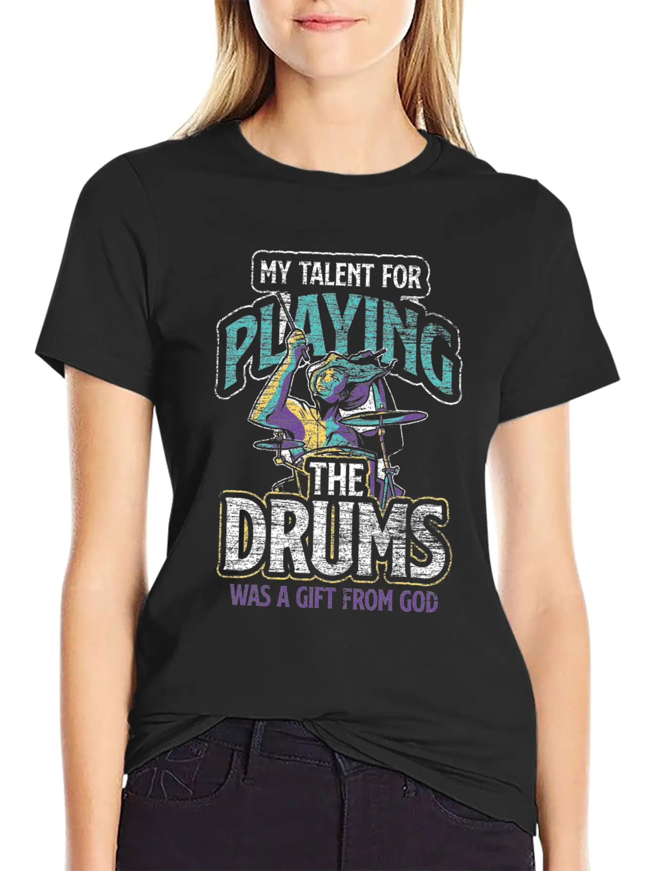 Drums Talent Unisex Casual T-Shirt – Clean Design For Daily Comfort