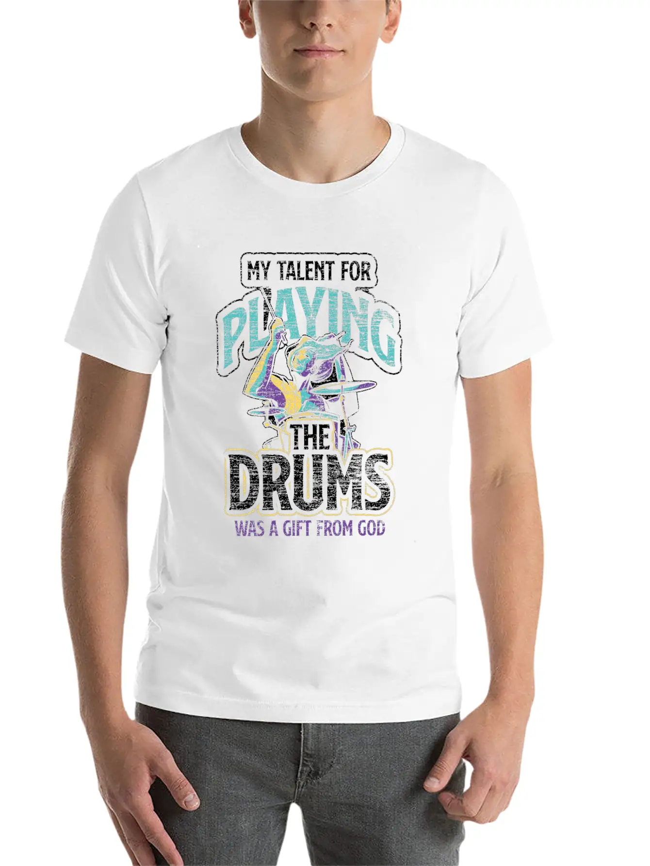 Drums Talent Unisex Casual T-Shirt – Clean Design For Daily Comfort